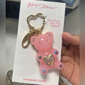 Betsy Johnson viral pink bag charm bear